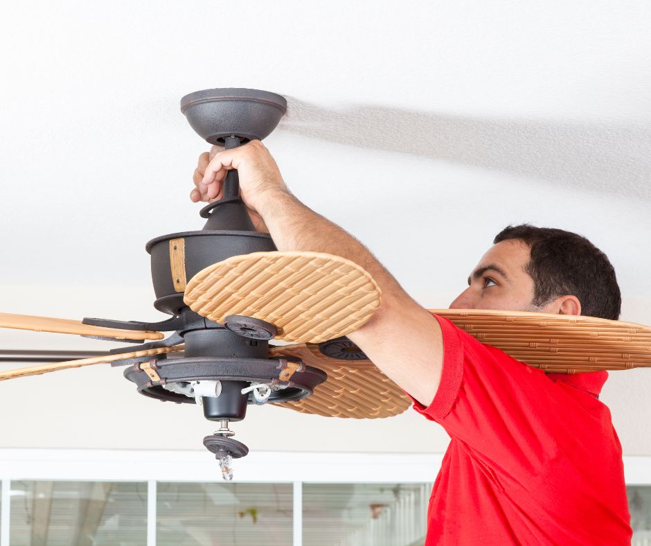 Our guide to the ceiling fan makeover - Turn that tired old fan into a fashionable centerpiece of your decor on a budget!