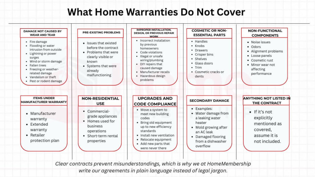 What Home Warranties Do Not Cover